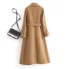 Womens Wool Blends England Style Woolen Jacket Loose Tops Justerbara midja Kvinnliga kläder Autumn Winter 231021