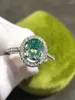 Кольца кластера, серебро 925, оригинальное 4 коготь 6, 8 мм, овальной огранки с блестящим бриллиантом, пробное кольцо с зеленым муассанитом, женское винтажное кольцо с драгоценным камнем на свадьбу