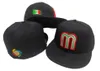 Nytt mode Mexiko M Letter Baseball Caps Summer Style Gorra Bone Men Brand Women Unisex Hiphop Full Closed Fitted Hats M-3