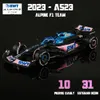 다이 캐스트 모델 Bburago 1 43 2023 Alpine Team A523 10 Pierre Gasly 31 Esteban Ocon Formula One 합금 슈퍼 장난감 다이 캐스트 카 모델 231021