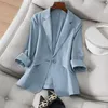 Abiti da donna Giacca da donna 2023 Primavera Estate Temperamento casual Manica a tre quarti Giacca sottile da ufficio Blazer da lavoro Cappotto