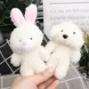 Plush Keychains Kawaii Bear Keychain Cute Love Doll Bag Pendants Rabbit Dog Toys Soft Cotton Key Chain Girls and Kids Gift 231020