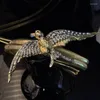 Cintos Cinto 2023 Metal Elástico Pássaro Cintura Cadeia Cor Dourada Listras Forma Animal Inset Mulheres Decorativas