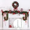 Decorative Flowers 2pcs Christmas Candy Cane Wire Wreath Frame J Letter Metal Floral Flower Frames Form Holder Arrangements Rings