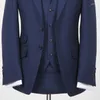 Herenkostuums Marineblauw Bruidegom Smoking Voor Mannen 3-delig Slim Fit Man Met Peaked Revers Aangepaste Formeel Mannelijke Mode Kostuum Jas Vest