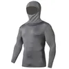 Men's TShirts Solid color hooded motorcycle Jersey tight compression Quick drying men's shirt sports Cycling Male Tshirt Pullover Hoodies Tops 231020