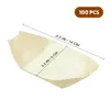 Dinnerware Sets 100 Pcs Sushi Boat Disposable Container Sashimi Plate Wood Tray Bamboo Wooden Bowl Serving Dinner Plates