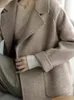 Trench-Coat en mélange de laine pour femmes, col rabattu, mode coréenne, vêtements féminins, automne 2023, vestes pour femmes 231020