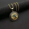 Anhänger Halsketten Kreative Mode Ägyptische Horus Auge Schmuck Blaue Runde Marke Kleine Gruppe Halskette Großhandel