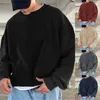 Men's Hoodies Mens Simple Casual Loose Oversize Solid Hoodless Pullover Sweater Jogging European Style Korean