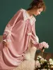 Women's Sleep Lounge Vintage Soft Velvet Women's Long Nightgowns Winter Autumn Long Sleeve Elegant Nightshirts Elegant Pregnant Dress Plus Size 231021