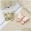 Pins Broches Koreaanse versie Super Pearl Butterfly Womens Simple Alloy Broche Pin Pretty Diy Kleding Cadeau Accessoires Bk Prijs Dro Dhmjn