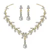 Set di orecchini per collana, 2 pezzi, gioielli da sposa, con strass, per accessori per costumi da damigella d'onore