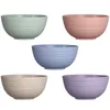 Dinnerware Sets 5 Bowls Unbreakable Cereal Wheat Lightweight For Rice Noodle Soup Kitchen Salad Bowl Vessel