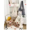 Cartoon Beer Dames Zachte Pluche Schoudertassen Grote Capaciteit Faux Lamswol Casual Tote Bag Winter Vrouwelijke Meisjes Pluizige Handtassen