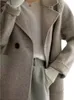 Trench-Coat en mélange de laine pour femmes, col rabattu, mode coréenne, vêtements féminins, automne 2023, vestes pour femmes 231020