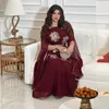 Etnische kleding Moslimvrouwen Abaya Borduren Gordel Avond Marokkaanse Kaftan Dubai Mesh Jurk Turkse Dames Feestgewaad Musulman