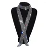 Fliegen Frauen Navy Soldat Matrosen Tanz Bling Strass Chic Krawatte Krawatte Sexy Mädchen Uniform Kette Kristall Bowtie Klassische Halskette