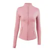 Traje de yoga Lu-088 Mujeres Chaqueta de yoga Ropa Top Slim Running Fitness Cremallera Soporte Collar Ajuste Manga larga Entrenamiento deportivo Secado rápido Ja Dhhkt