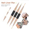 Makeup Tools Professional Nail Art Brush Set 5pcs DoubleEnded Brushes For Long Lines Thin Liner Nails Detail 231020
