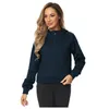 Hoodies للسيدات الخريف Pullover الصلبة دافئ ربع الرمز البريدي الأكمام طويلة الأكمام