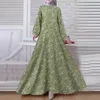 Ethnische Kleidung Damen-Kaftan, muslimische Abaya, modisches lockeres Druckkleid, islamische Langarm-Abayas, Ramadan, türkische Bescheidenheitsrobe, Jilbab