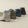 Chaussettes pour hommes pur coton couleur unie décontracté respirant confortable court