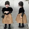 Girl Dresses Spring Autumn Korean Style Girls Dress Kids Clothes Elegant Ball Gown For Child Party Princess 3-8Y