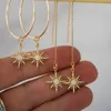 Dangle Earrings Ins Vintage Star Moon Opal Zircon Simple Sun For Women Girls Fashion Jewelry