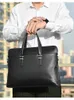 BROCKASES Herrens portfölj Handväska Laptop Pu Leather High Quality Shoulder Office Business Pendger Messenger Crossbody Side Designer Bag
