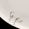 Orecchini a cerchio in argento 925 con ago HipHop nappa stella orecchino per le donne ragazze gioielli da sposa festa Eh1115