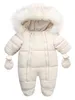 Vêtements d'hiver pour bébés, combinaisons épaisses et chaudes, combinaisons de neige pour filles et garçons, veste à capuche, barboteuse imperméable, costumes de Ski, manteau pour enfants, vêtements d'extérieur 231020