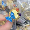 Conjuntos luxuosos de moda borboleta estereoscópica joaninha feminino pulseira colar broche brinco conjunto de grampo de cabelo conjunto de banquete de casamento de latão joias de designer xindalu