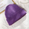 Ampla borda chapéus balde versão coreana cor sólida tricô manter quente mulheres beanie outono inverno curling unisex homens chapéu de malha crânio boné 231020