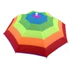 Umbrellas 3 Colors Foldable Sun Rainbow Umbrella Hat For Adt Children Adjustable Headband Hiking Fishing Outdoor Sunshade Home Garden Dhwz9