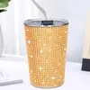 Mugs 400ml Glitter Tumbler Straw Juice Cups Vacuum Insulated Cups Stainless Steel Ice Milk Bottle Party Gift Cup Girl Travel Mug 231020