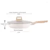 Pans 28cm Household Smokeless Pan Electric Stove Universal Flat Bottom Wheat Rice Stone Coated Composite Non Stick