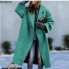 Femmes laine mélanges épais chaud Style français élégant longs manteaux vestes pardessus femme surdimensionné femmes vêtements d'hiver 231020