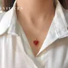 Pendant Necklaces VITICEN Real 18K Gold AU750 Natural Red Agate Heart Shaped Pendant Clavicle Necklace Luxury Jewelry Gift For Women 231020