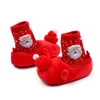 أول مشاة المولودة أحذية الأطفال سانتا كلوز لصبي غير قسيمة ناعم ناعم دافئ طفل رضيع المشي 231020