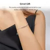 Bracelets à maillons double couche pour femmes, bracelet galvanisé en forme de bâton brillant pour filles