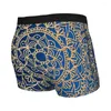 Caleçon Bleu et Or Mandala Boxer Homme Slip Bohème Sous-Vêtements Très Respirants Top Qualité Short Imprimé Idée Cadeau