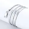 925 Sterling Silver Fine 4mm Chain Necklace For Women Men Luxury Wedding Party Jewelry Holiday Presents