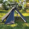 Tält och skyddsrum Camping Teepee Tält med skorstenfönster utomhus Ultralight Tipi Pyramid Tält Dubbelskikt Bushcraft 1 person Tält Tält 231021