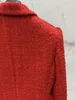 Trajes de mujer 2023 Otoño e Invierno chaqueta de traje medio forrado con cintura de reloj de arena 1012