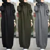 Roupas étnicas 2023 Capuz Desenhar Corda Muçulmana Hijab Abaya Solta Manga Longa Abayas Mulheres Dubai Kaftan Turco Modéstia Robe Jilbab