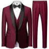 Anzug Mantel Hose Weste 3-teiliges Set Mode Herren Casual Boutique Business Hochzeit Bräutigam Kleid Blazer Jacke Hose