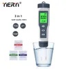 Yieryi TDS ph-mètre PH/TDS/EC/compteur de température numérique moniteur de qualité de l'eau testeur pour piscines Aquariums d'eau potable 231020