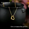 Pendant Necklaces 24K Gold Pure Gold Love Heart Chain Pendant Women's Fine Jewelry Gift for Girlfriend And Wife 18K Gold Necklace Woman Jewelry 231020