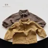 Jackets Kids Cardigan Coat algodão de manga longa Camisa de cor sólida Japão estilo Japão Spring Autumn meninas meninos Casual Casual Camisa 231020